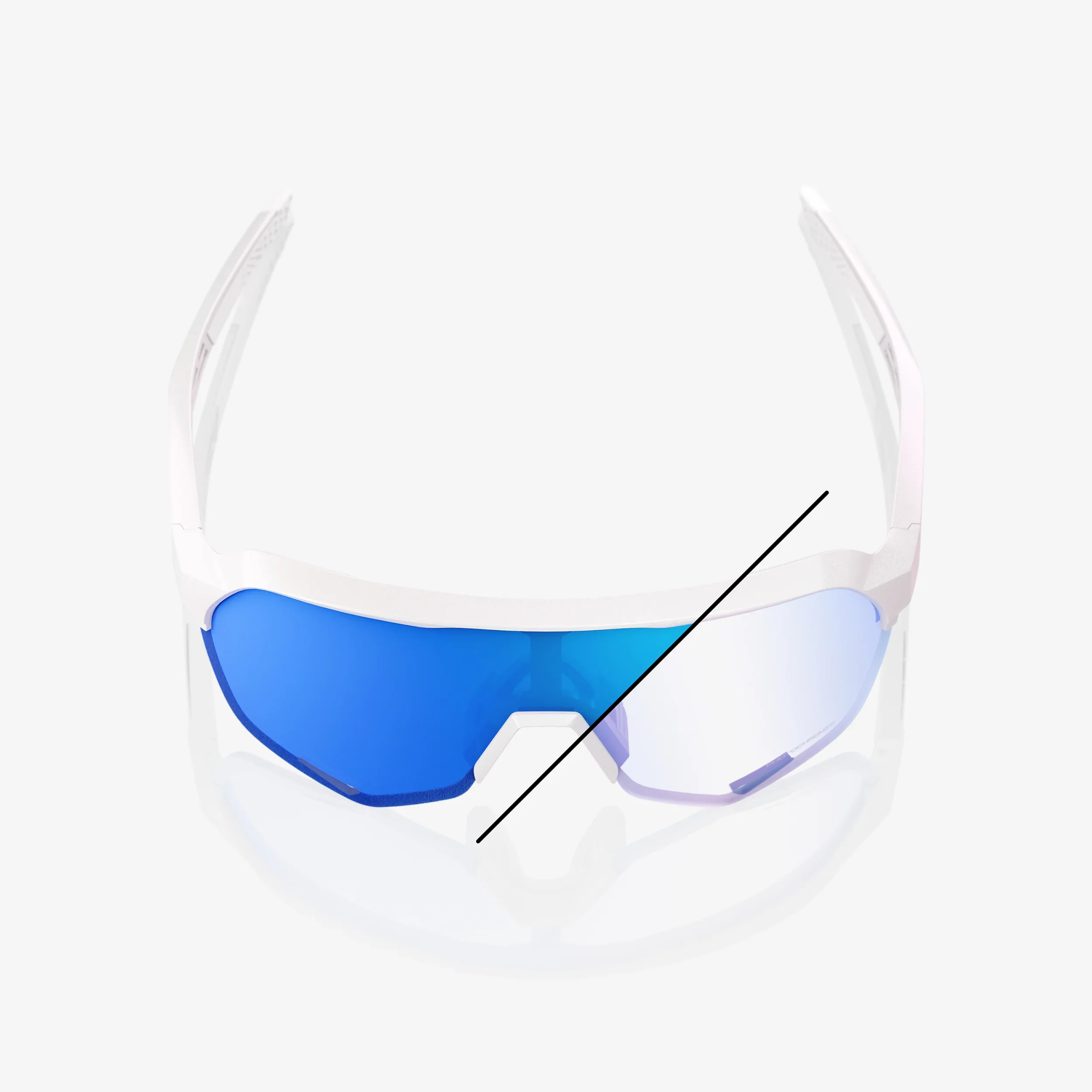 100% S2 Bastille LE - Pearl White Glitter- Blue Mirror Photochromic Lens - Image 4