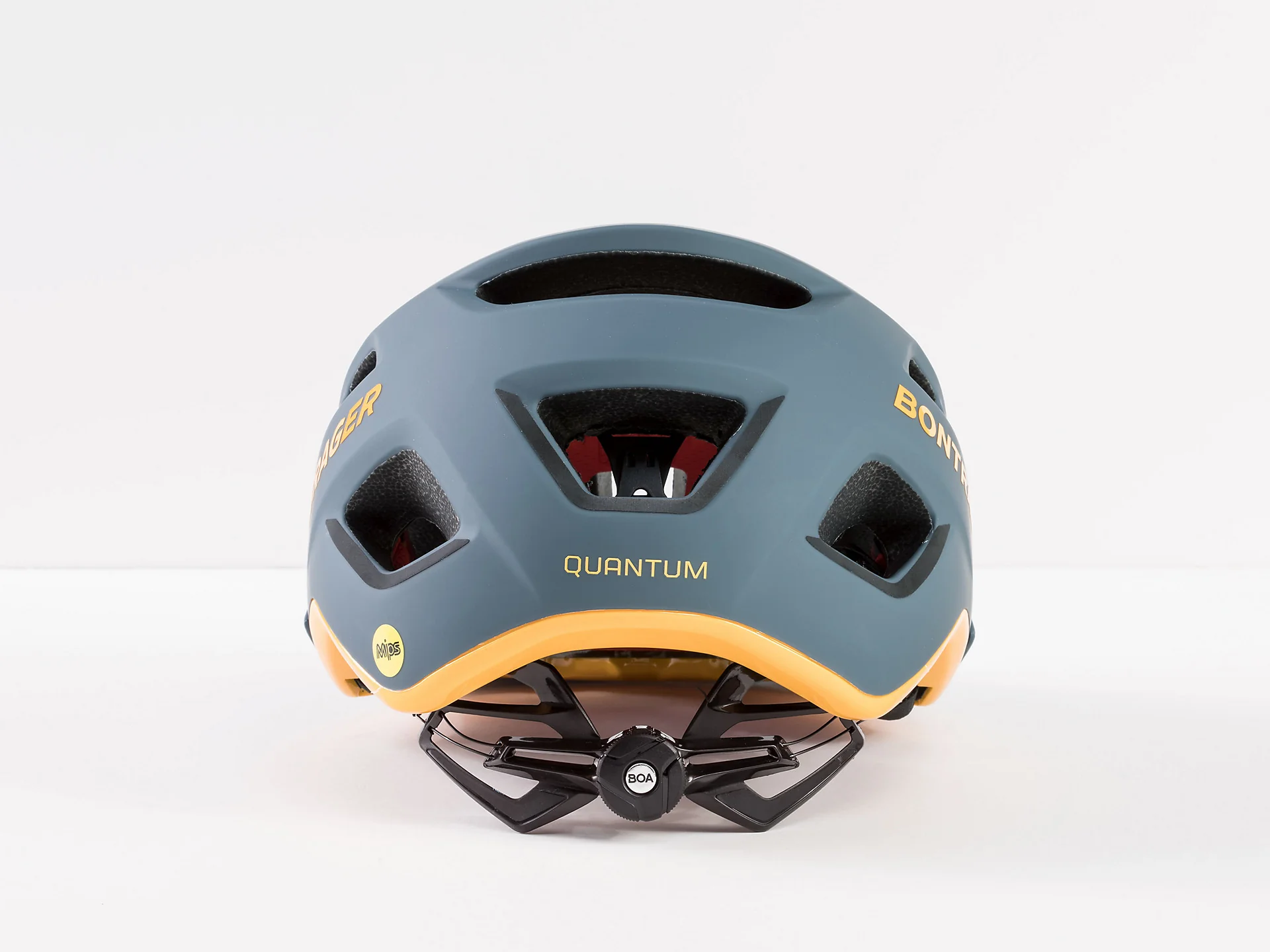 Bontrager Quantum MIPS Bike Helmet- Battleship Blue/ Marigold - Image 4