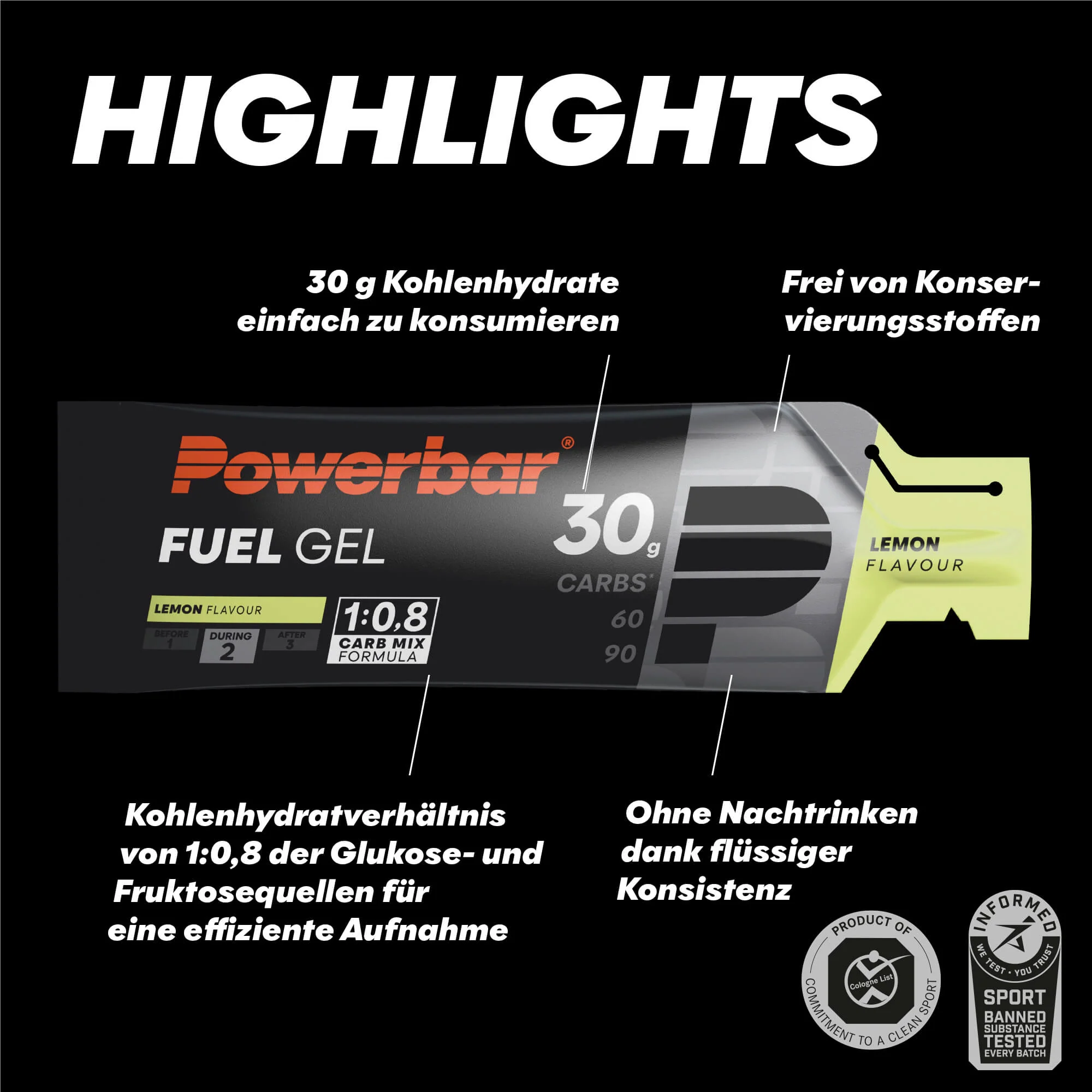 PowerBar Fuel Gel- Lemon 50ml - Image 2