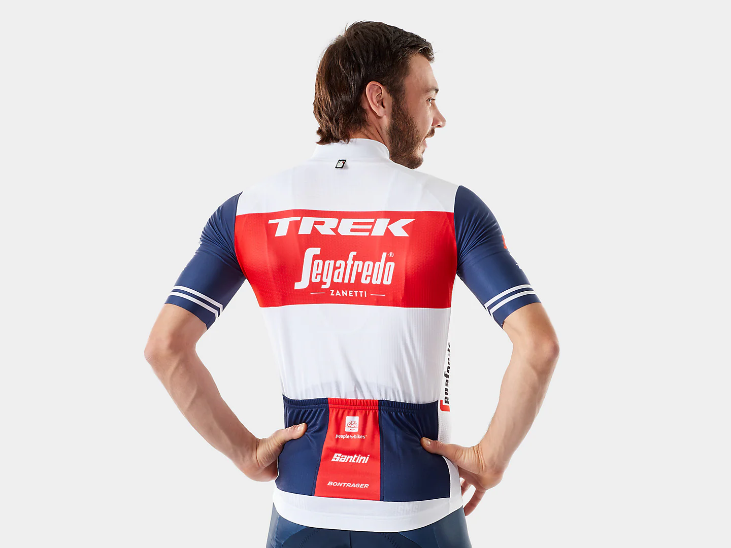 Santini Trek-Segafredo Men's Team Replica Race Cycling Jersey - Image 5
